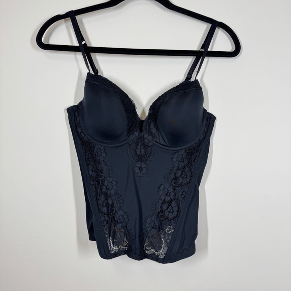 La SENZA Cowgirl Bustier Black Lace Festival Boho Top Size Medium - Picture 2 of 14